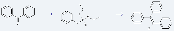 Triphenylethylene is prepared by reaction of benzophenone with benzylphosphonic acid diethyl ester.